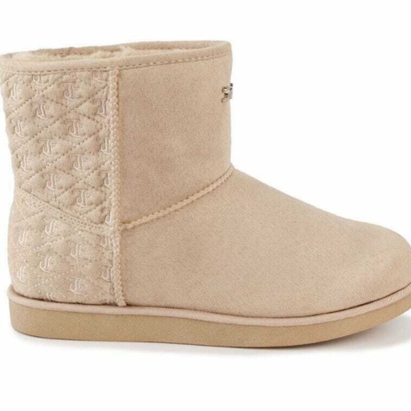 NEW Juicy Couture Womens Kave Faux Fur Boots Booties Pull On Quilted Logo NIB - Picture 6 of 6